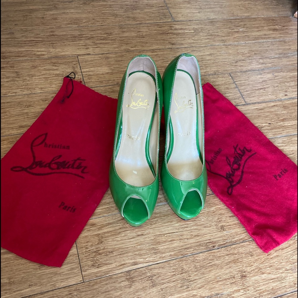 Green Christian Louboutin heels